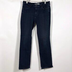 Levi's 505 Straight Leg Mid Rise Dark Wash Denim Jeans - Size 12